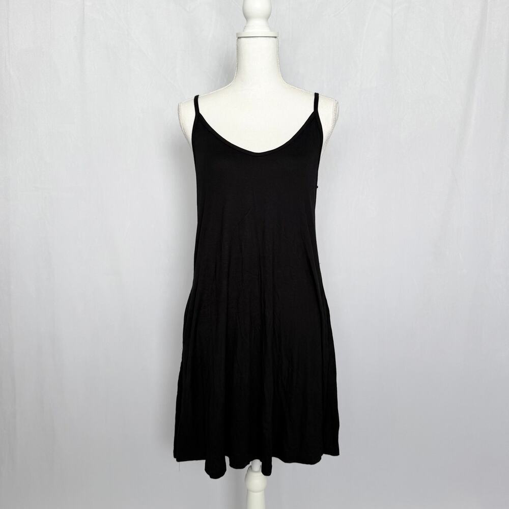 Misfay Black Stretch Sleeveless Cami Mini Dress NWT Pockets Soft Layering M